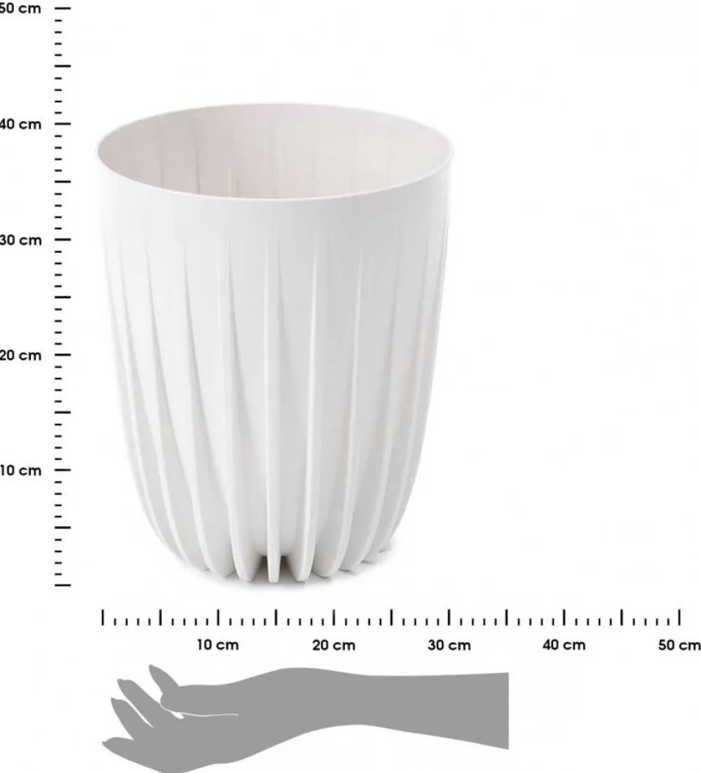Donica Stripped ECO recykling biała 39xh46 cm * HowHomely Outlet