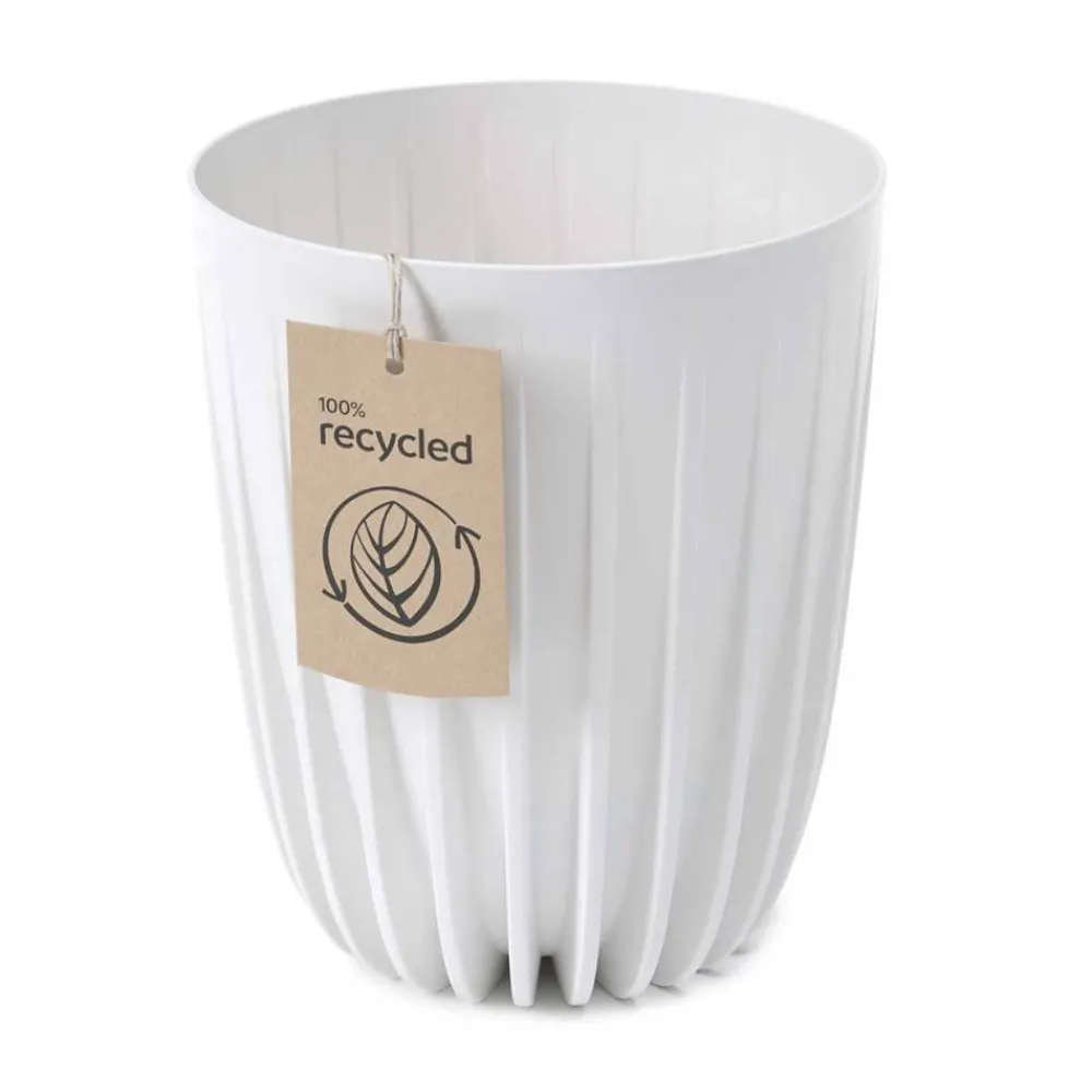 Donica Stripped ECO recykling biała 39xh46 cm * HowHomely Outlet