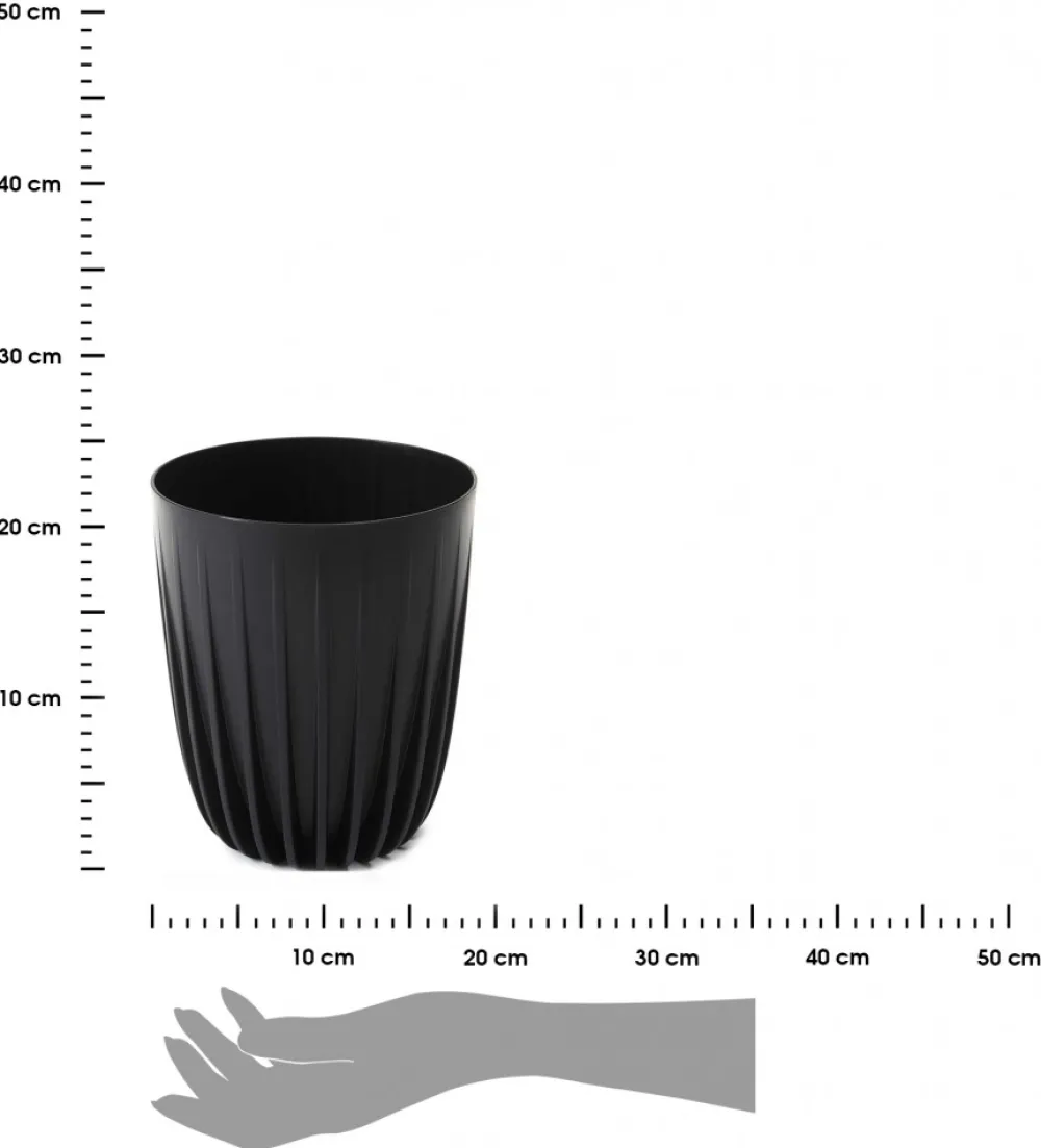 Donica Stripped ECO recykling czarna 19xh23 cm * HowHomely Clearance
