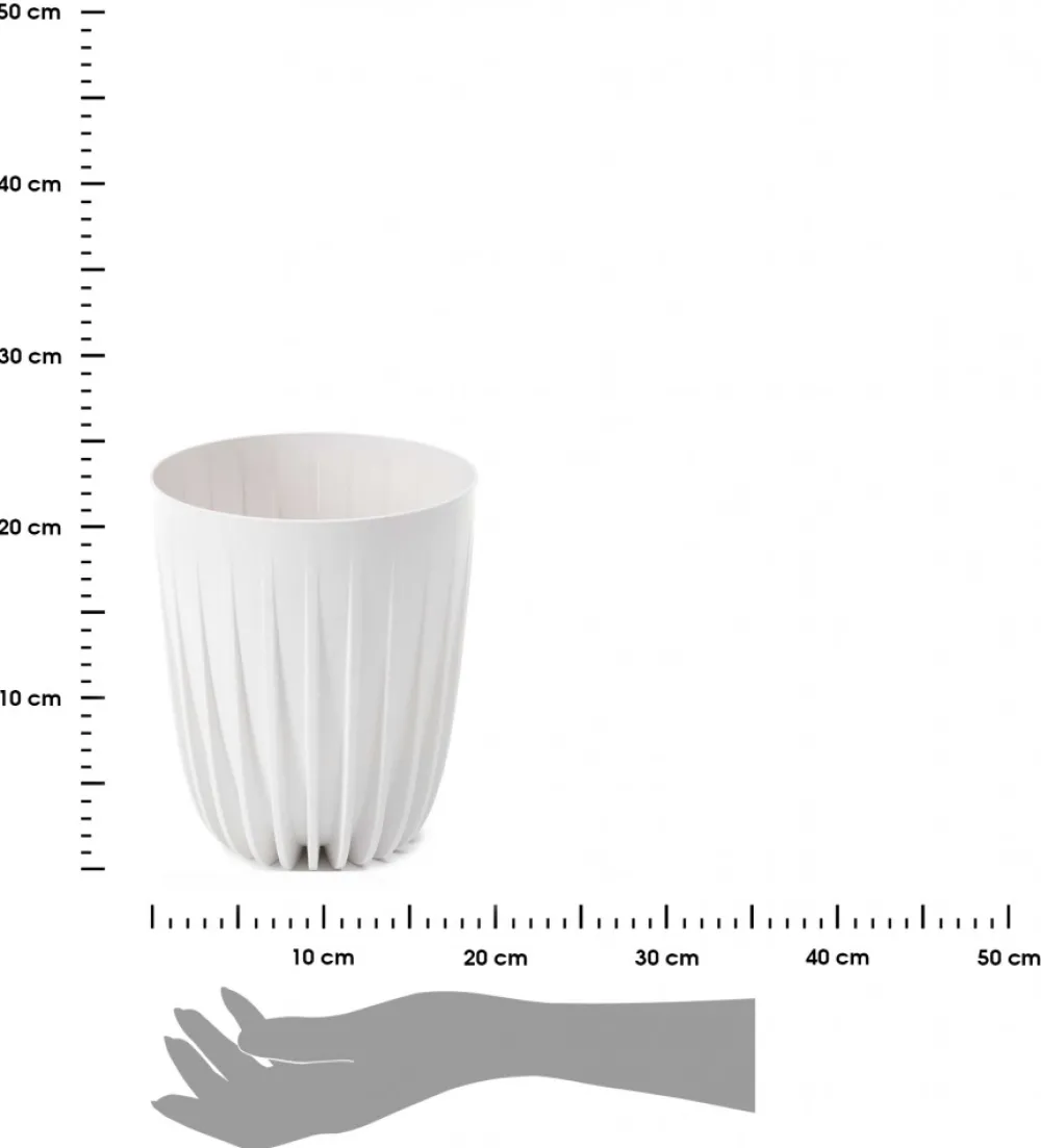 Donica Stripped ECO recykling biała 19xh23 cm * HowHomely New