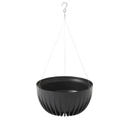 Donica Stripped ECO recykling wisząca czarna 24xh14 cm * HowHomely Hot