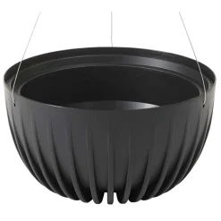 Donica Stripped ECO recykling wisząca czarna 24xh14 cm * HowHomely Hot