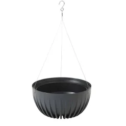 Donica Stripped ECO recykling wisząca antracytowa 24xh14 cm * HowHomely Online