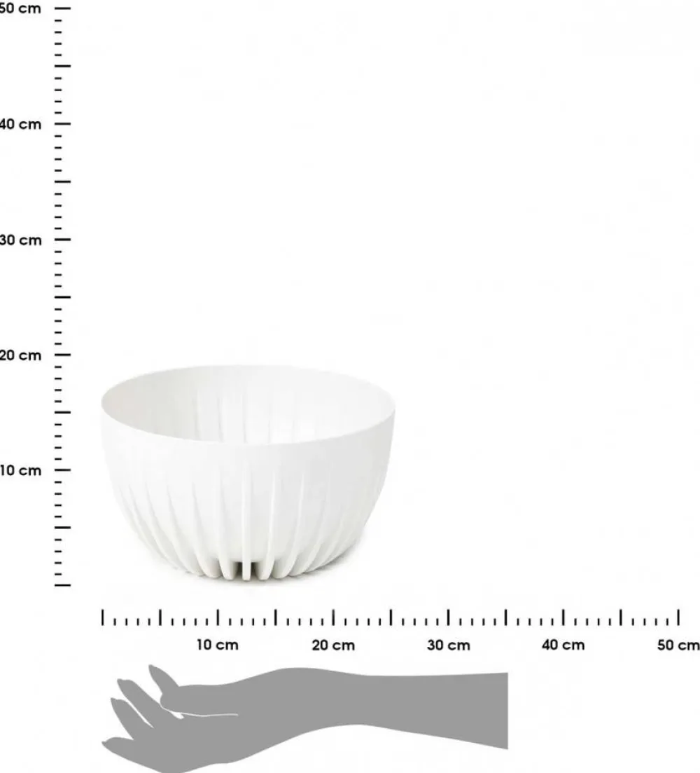 Donica Stripped ECO recykling biała 24xh14 cm * HowHomely Clearance