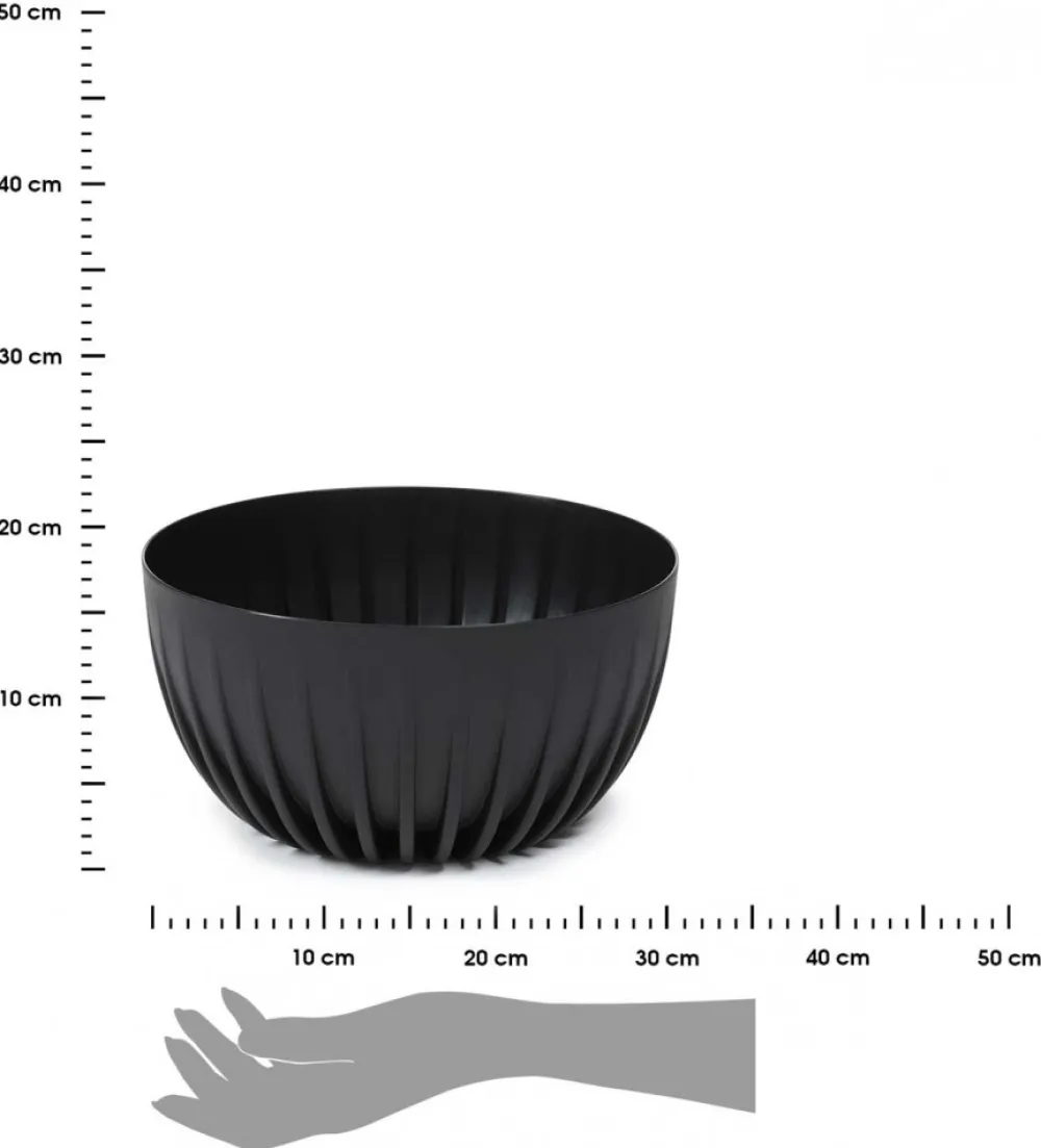 Donica Stripped ECO recykling czarna 30xh16 cm * HowHomely