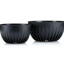 Donica Stripped ECO recykling czarna 30xh16 cm * HowHomely