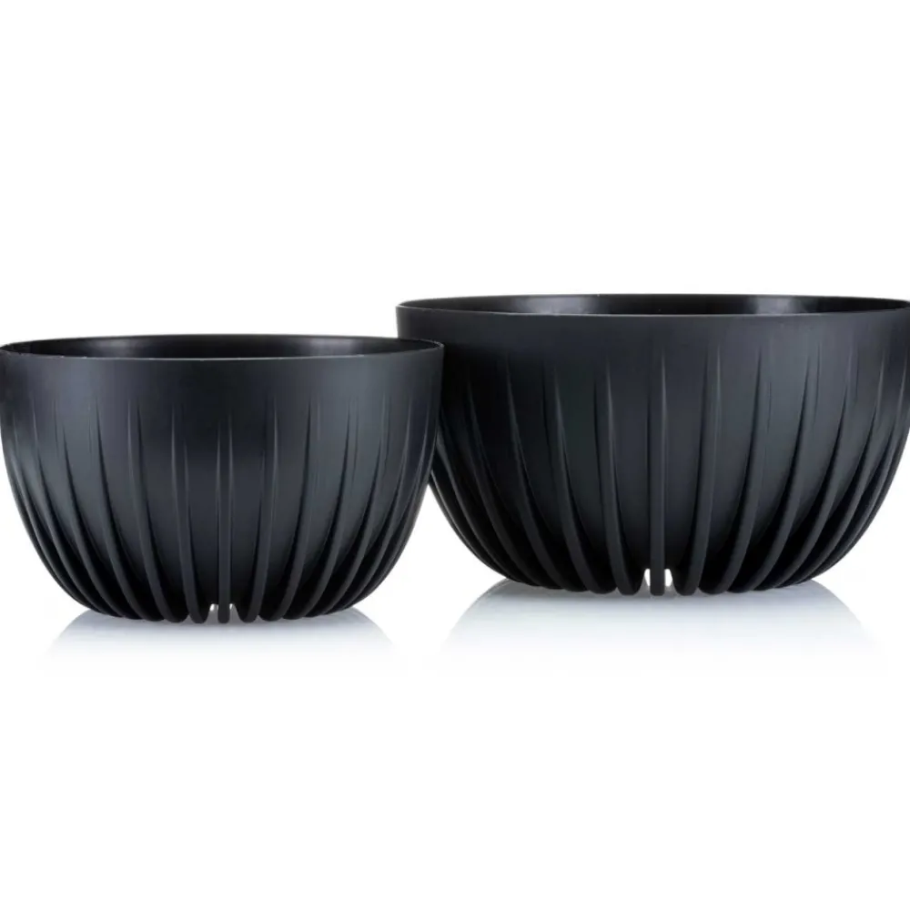 Donica Stripped ECO recykling czarna 30xh16 cm * HowHomely