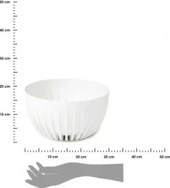 Donica Stripped ECO recykling biała 30xh16 cm * HowHomely Outlet