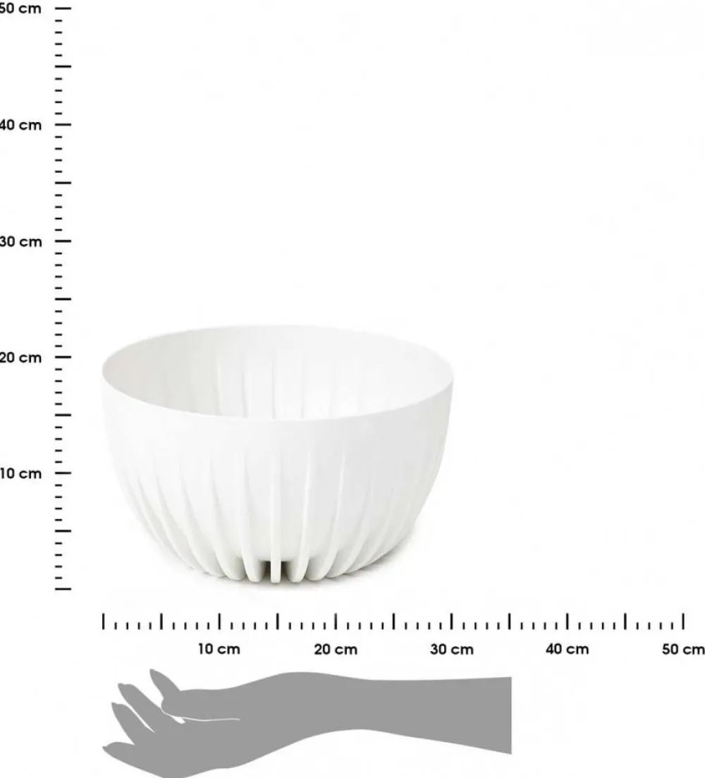 Donica Stripped ECO recykling biała 30xh16 cm * HowHomely Outlet