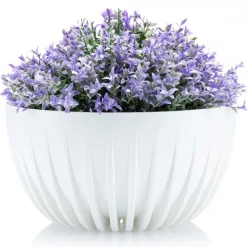 Donica Stripped ECO recykling biała 30xh16 cm * HowHomely Outlet