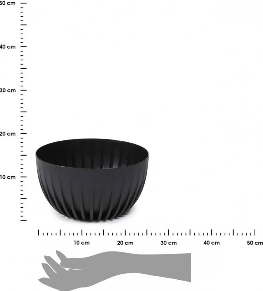 Donica Stripped ECO recykling czarna 24xh14 cm * HowHomely