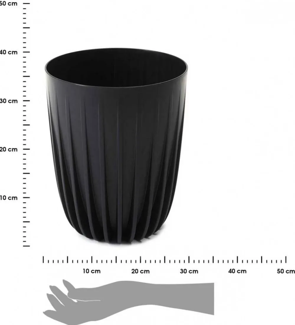 Donica Stripped ECO recykling czarna 30xh36 cm * HowHomely