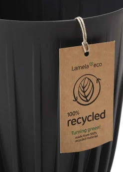Donica Stripped ECO recykling czarna 30xh36 cm * HowHomely