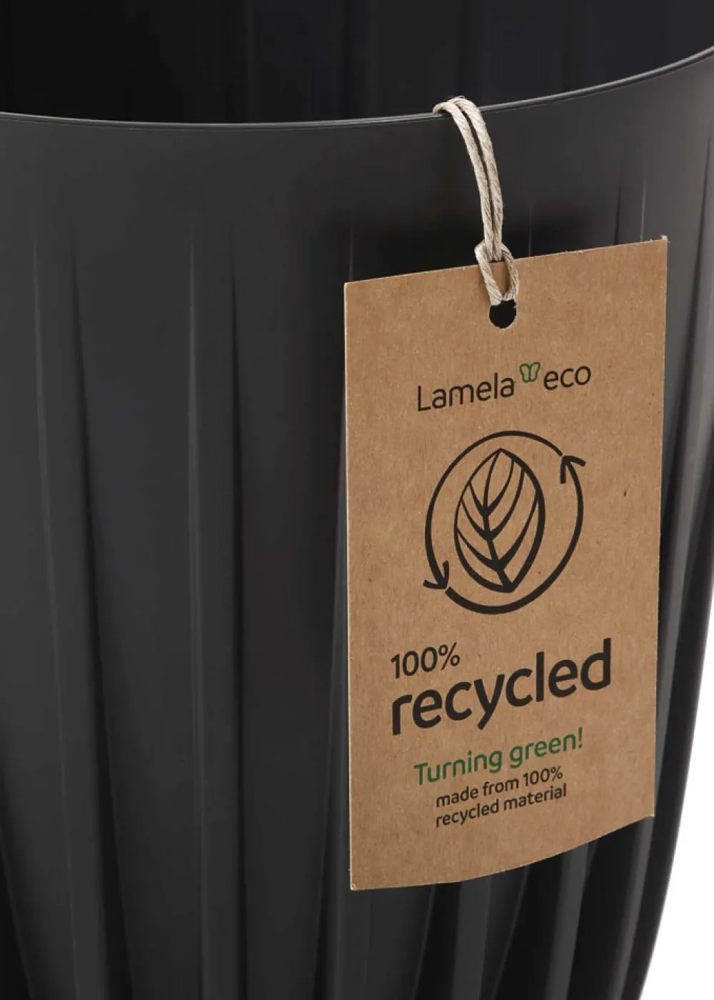 Donica Stripped ECO recykling czarna 30xh36 cm * HowHomely