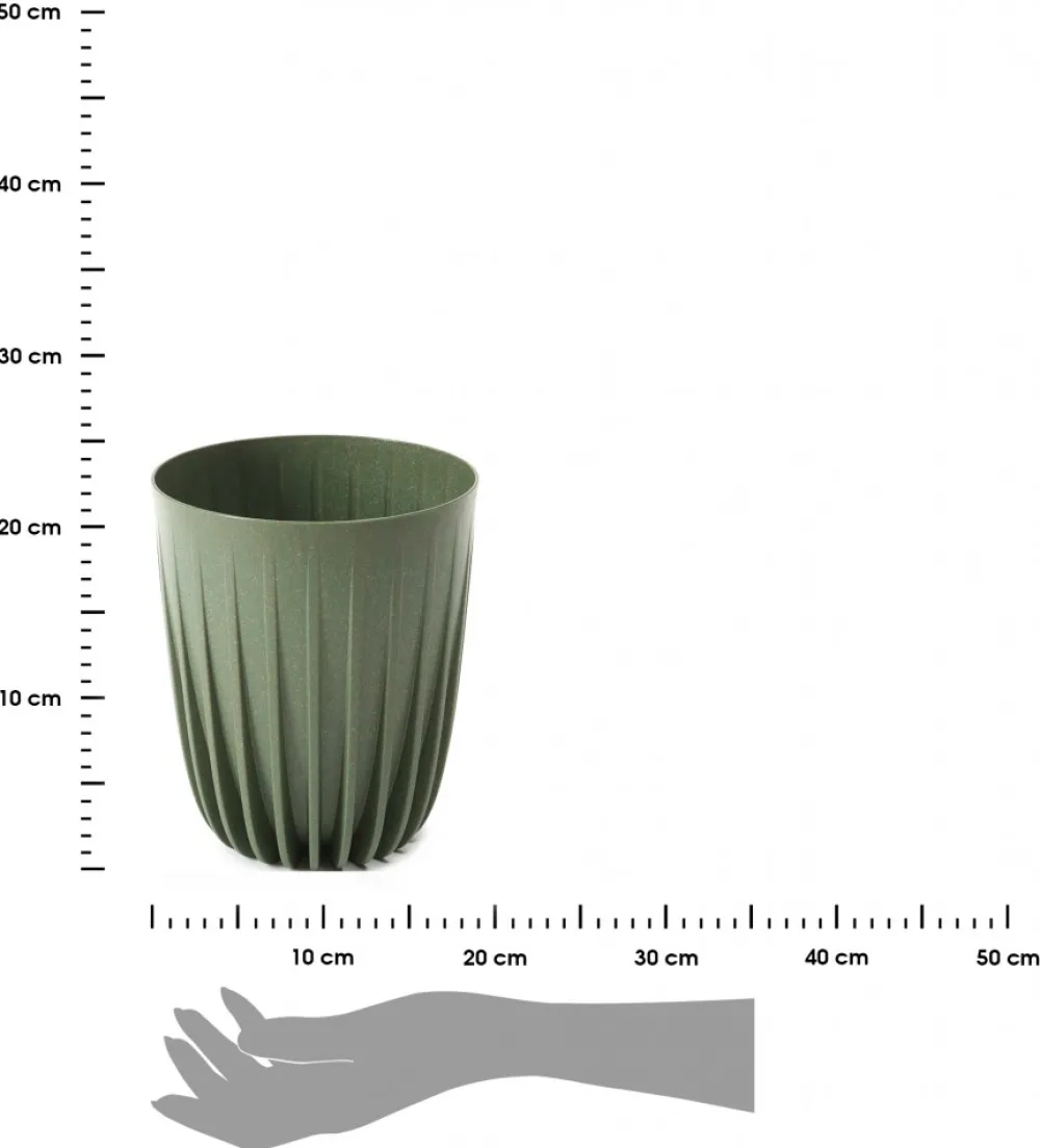 Donica Stripped ECO wood zielona 19xh23 cm * HowHomely Sale