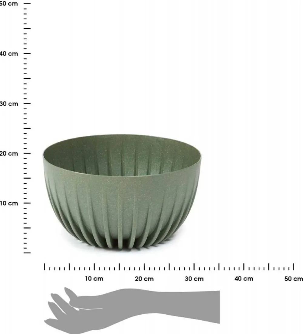 Donica Stripped ECO wood zielona 30xh16 cm * HowHomely New