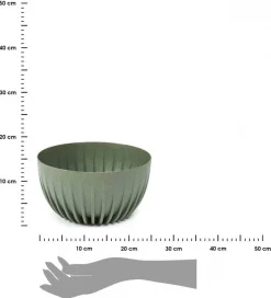 Donica Stripped ECO wood zielona 24xh14 cm * HowHomely Outlet