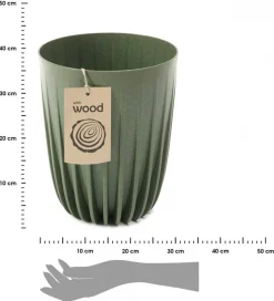 Donica Stripped ECO wood zielona 30xh36 cm * HowHomely Hot