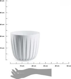 Donica Stripped niska biała 24xh21 cm * HowHomely Discount