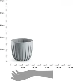 Donica Stripped niska szara 18xh15,6 cm * HowHomely Hot