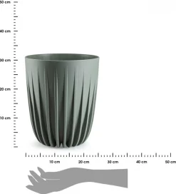 Donica Stripped recykling szarozielona h30x25 cm * HowHomely Sale