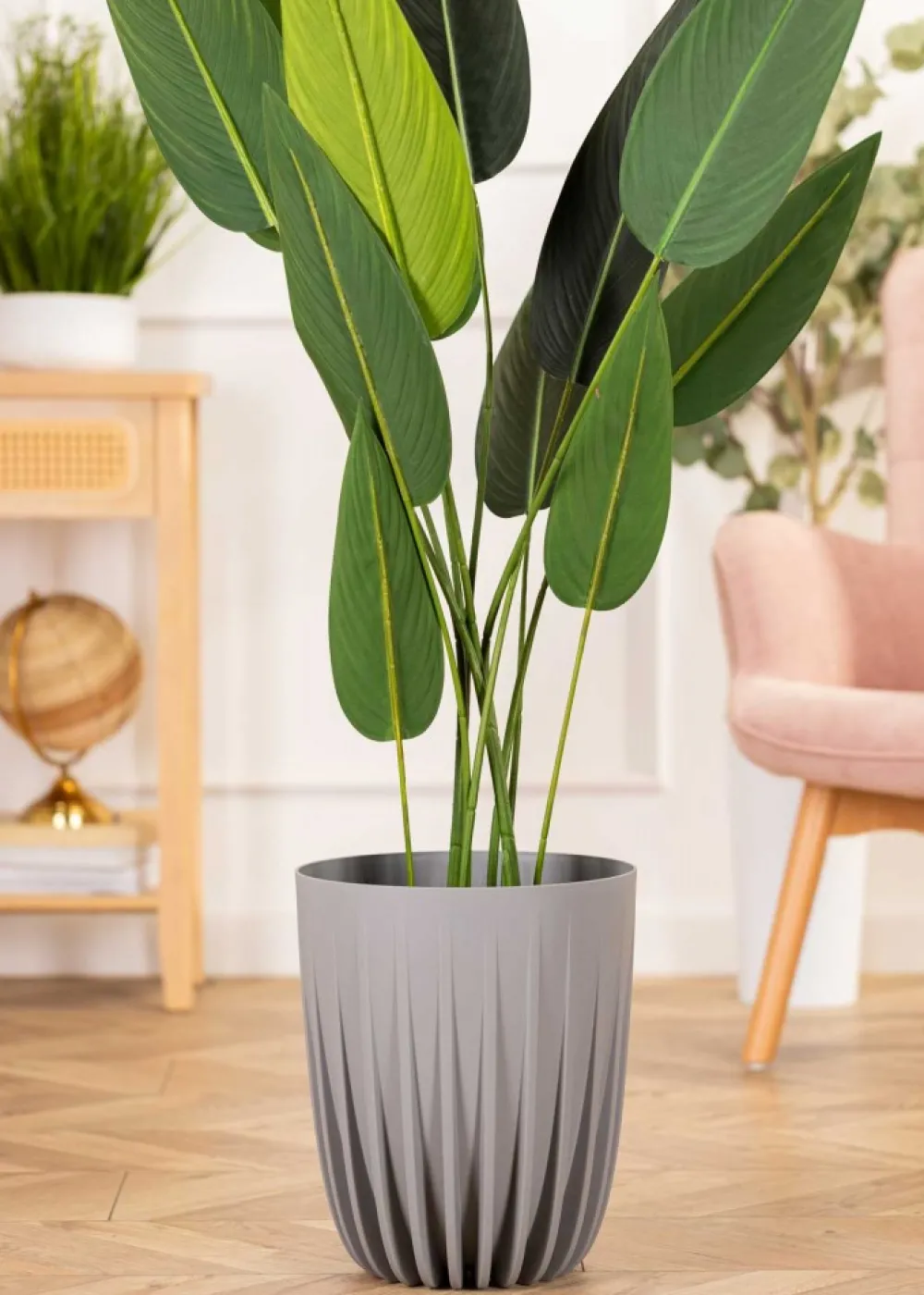 Donica Stripped szara h46x39 cm * HowHomely Clearance