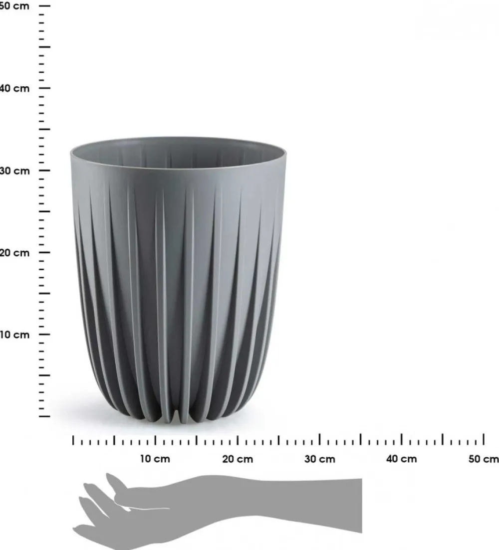 Donica Stripped szara h30x25 cm * HowHomely Discount