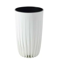 Donica Stripped Wysoka ECO recykling biała 25xh42 cm * HowHomely Outlet
