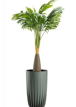 Donica Stripped Wysoka recykling szarozielona 25xh42 cm * HowHomely New