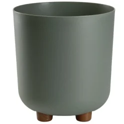 Donica TERRA na nóżkach recykling szarozielona h21x19,3 cm * HowHomely Clearance