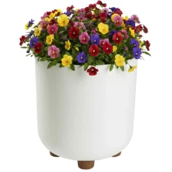 Donica TERRA na nóżkach recykling kremowa h21x19,3 cm * HowHomely Outlet