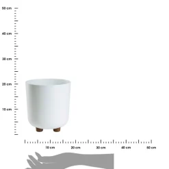Donica TERRA na nóżkach recykling biała h21x19,3 cm * HowHomely Online