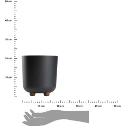Donica TERRA na nóżkach recykling antracyt h21x19,3 cm * HowHomely Best