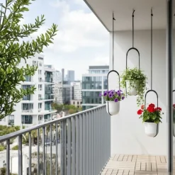 Donica wisząca AERA HANG recykling kremowa 17,9 cm * HowHomely Sale