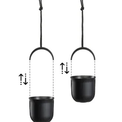 Donica wisząca AERA HANG recykling czarna 17,9 cm * HowHomely Discount