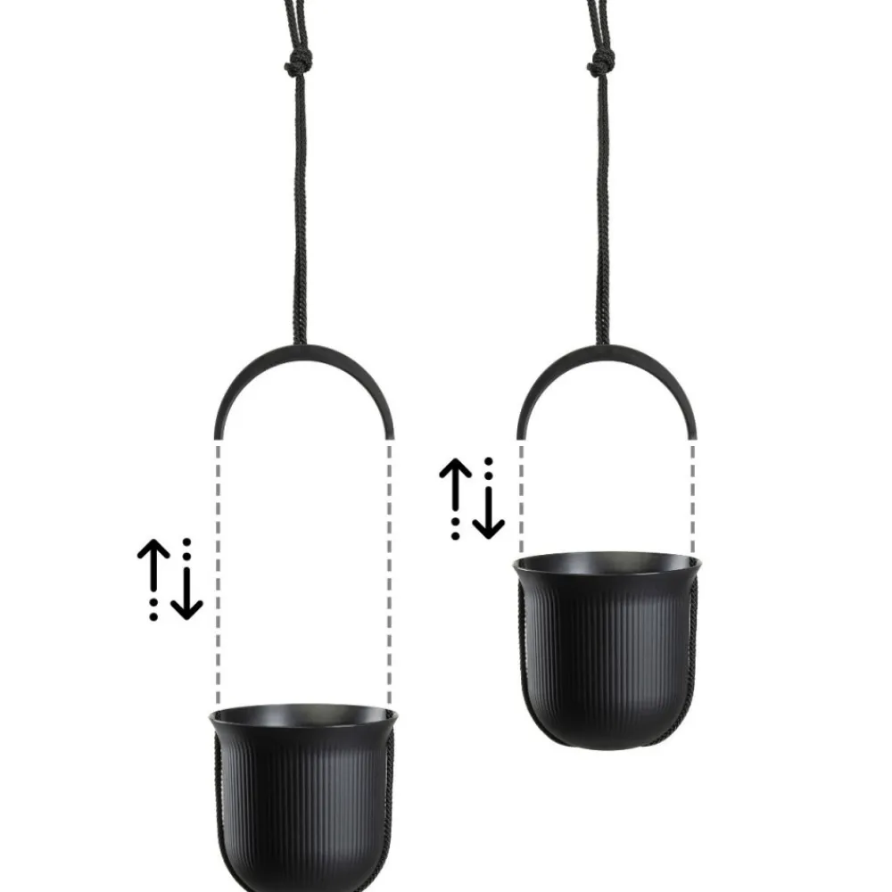 Donica wisząca AERA HANG recykling czarna 17,9 cm * HowHomely Discount