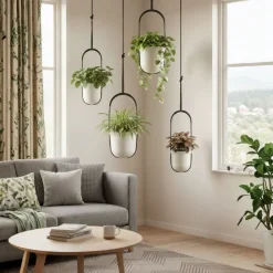 Donica wisząca AERA HANG recykling beż 17,9 cm * HowHomely Discount