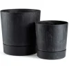 Donica z podstawką Azalea recykling czarny beton 35 cm * HowHomely Discount
