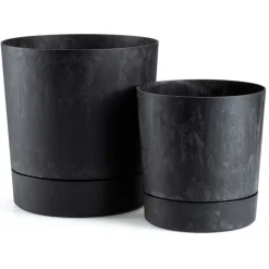 Donica z podstawką Azalea recykling czarny beton 35 cm * HowHomely Discount
