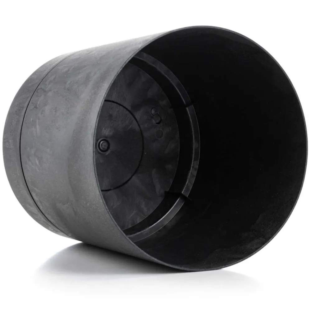 Donica z podstawką Azalea recykling czarny beton 22 cm * HowHomely