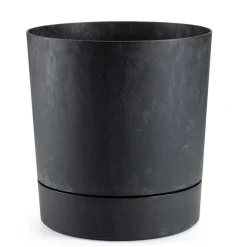 Donica z podstawką Azalea recykling czarny beton 22 cm * HowHomely