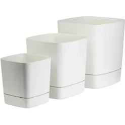 Donica z podstawką CUBI recykling kremowa 30x30 cm * HowHomely Clearance