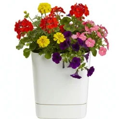 Donica z podstawką CUBI recykling kremowa 30x30 cm * HowHomely Clearance