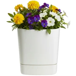 Donica z podstawką CUBI recykling kremowa 25x25 cm * HowHomely Online