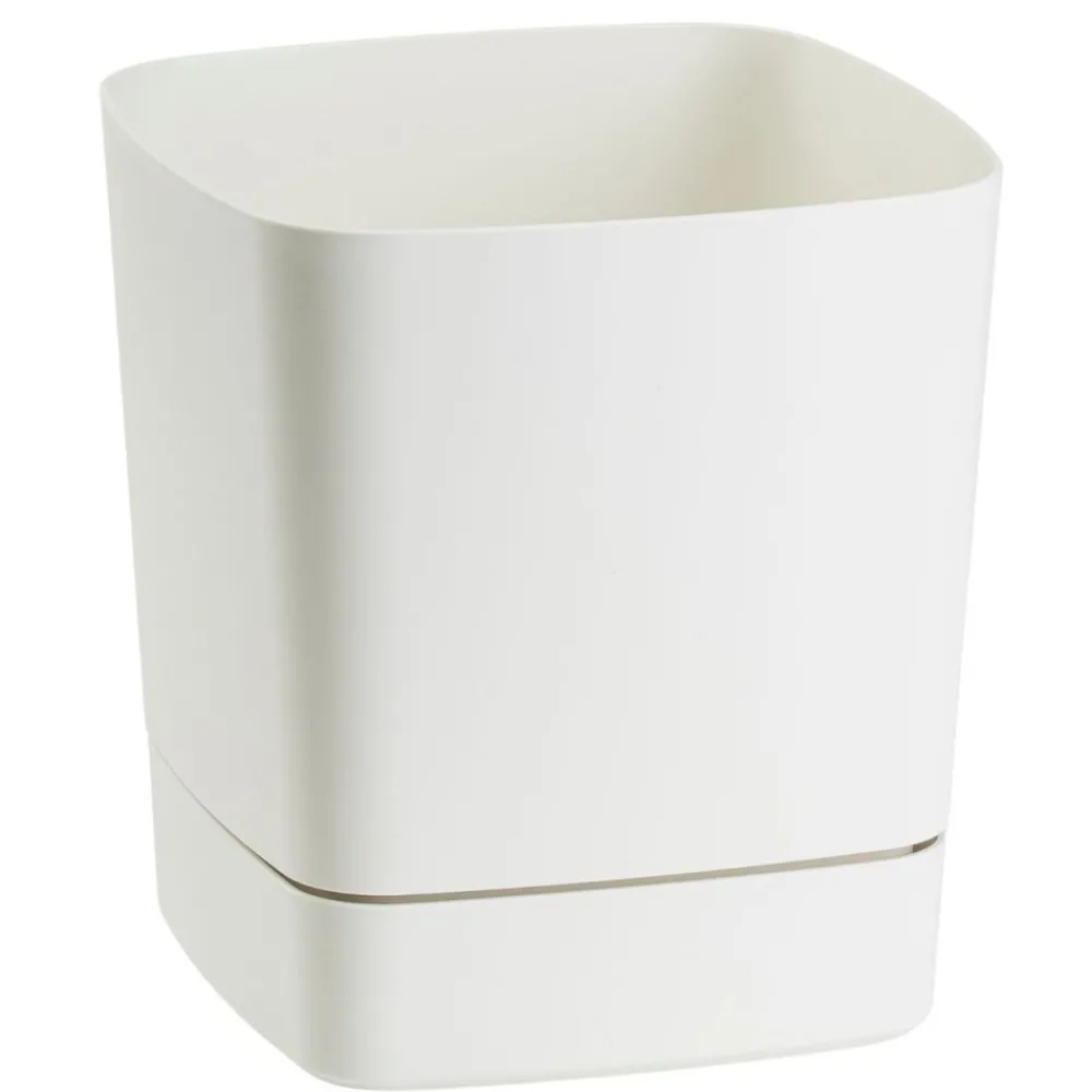 Donica z podstawką CUBI recykling kremowa 16x16 cm * HowHomely Discount