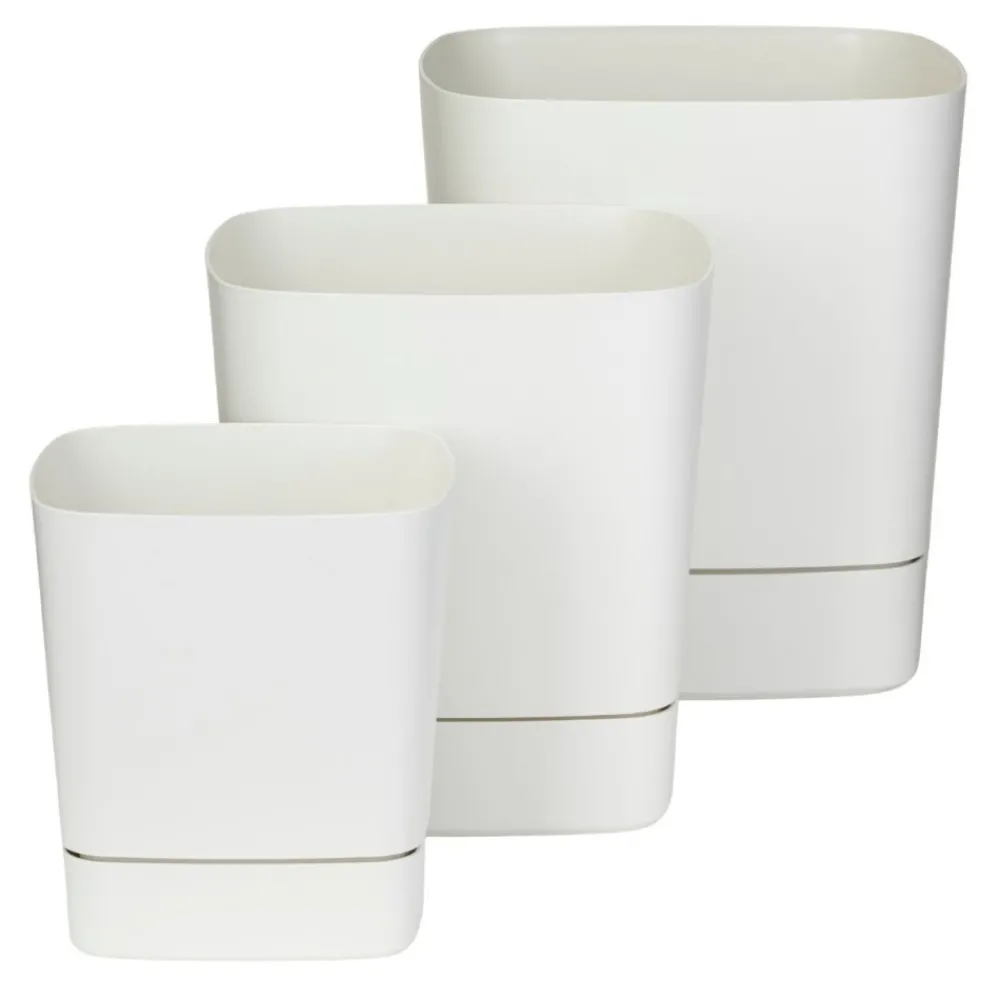 Donica z podstawką CUBI recykling kremowa 16x16 cm * HowHomely Discount