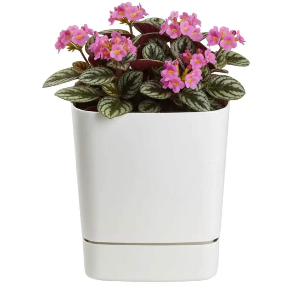 Donica z podstawką CUBI recykling kremowa 16x16 cm * HowHomely Discount