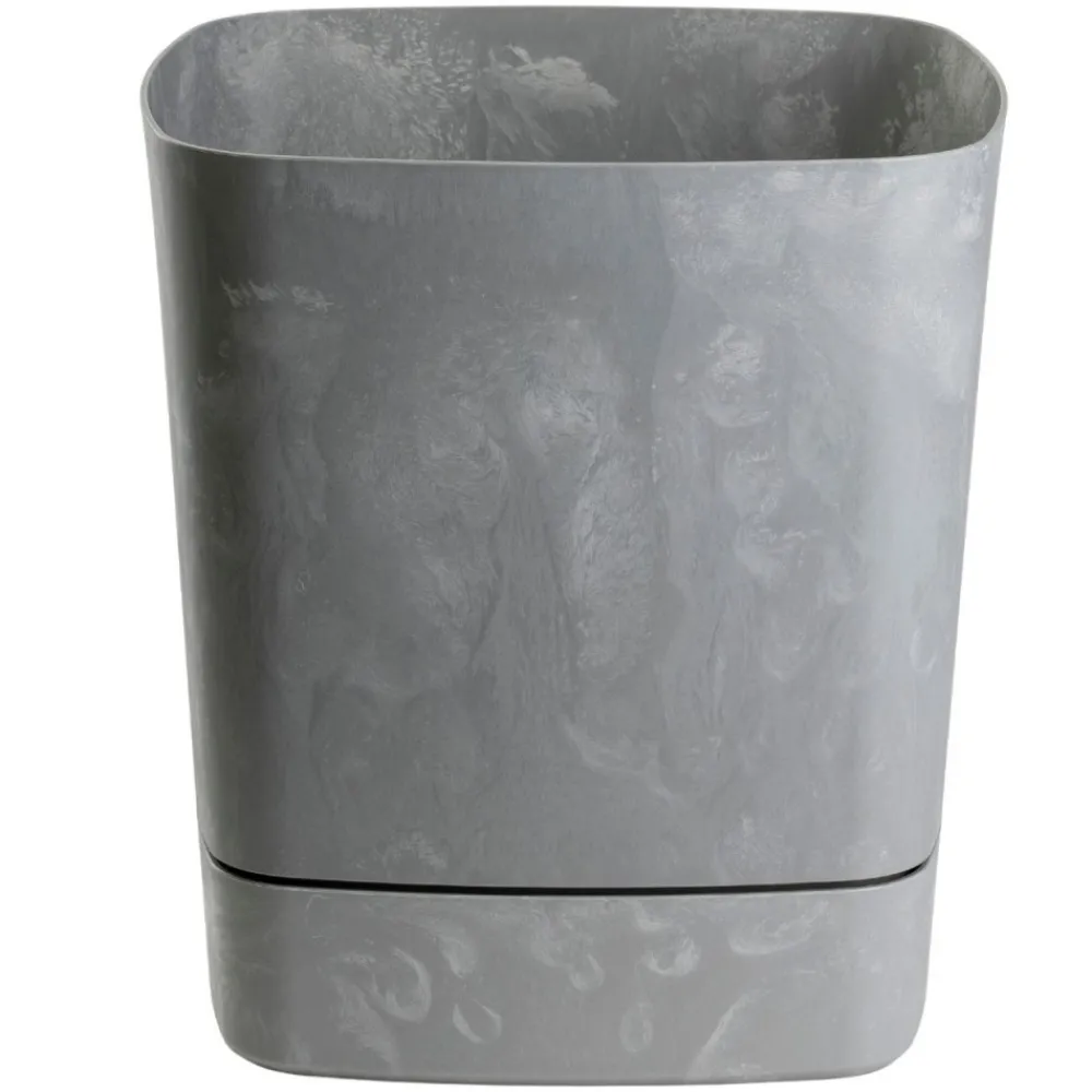 Donica z podstawką CUBI recykling szary beton 25x25 cm * HowHomely Clearance