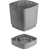 Donica z podstawką CUBI recykling szary beton 19x19 cm * HowHomely Best