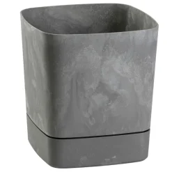Donica z podstawką CUBI recykling szary beton 19x19 cm * HowHomely Best